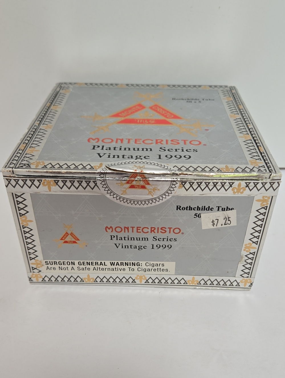 Montecristo Platinum Series Vintage 1999 Empty Cigar Craft Box Flip Lid Vintage